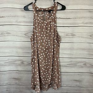 Torrid Tan Polka Dot Sleeveless Flowy Oversized Blouse